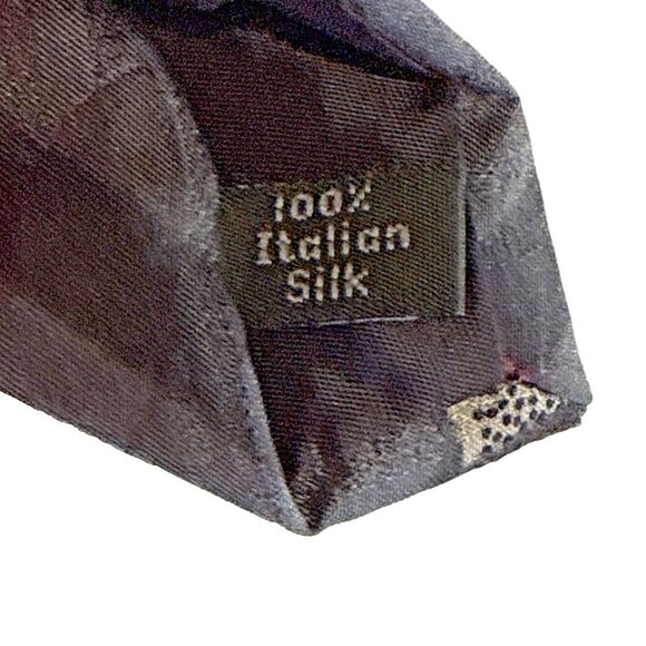 Men's Neck Tie Zylos George Machado Gray & Black  100% Italian Silk 4" x 57" - Picture 5 of 5